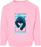 Ekun Hero Pose Toddler Fleece Crewneck