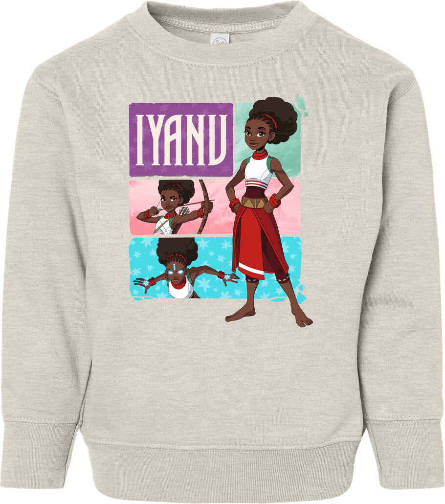 Iyanu (Tiles)Toddler Fleece Crewneck Sweatshirt