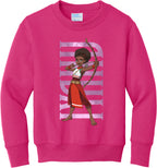 Iyanu Hero Pose Youth Fleece Crewneck