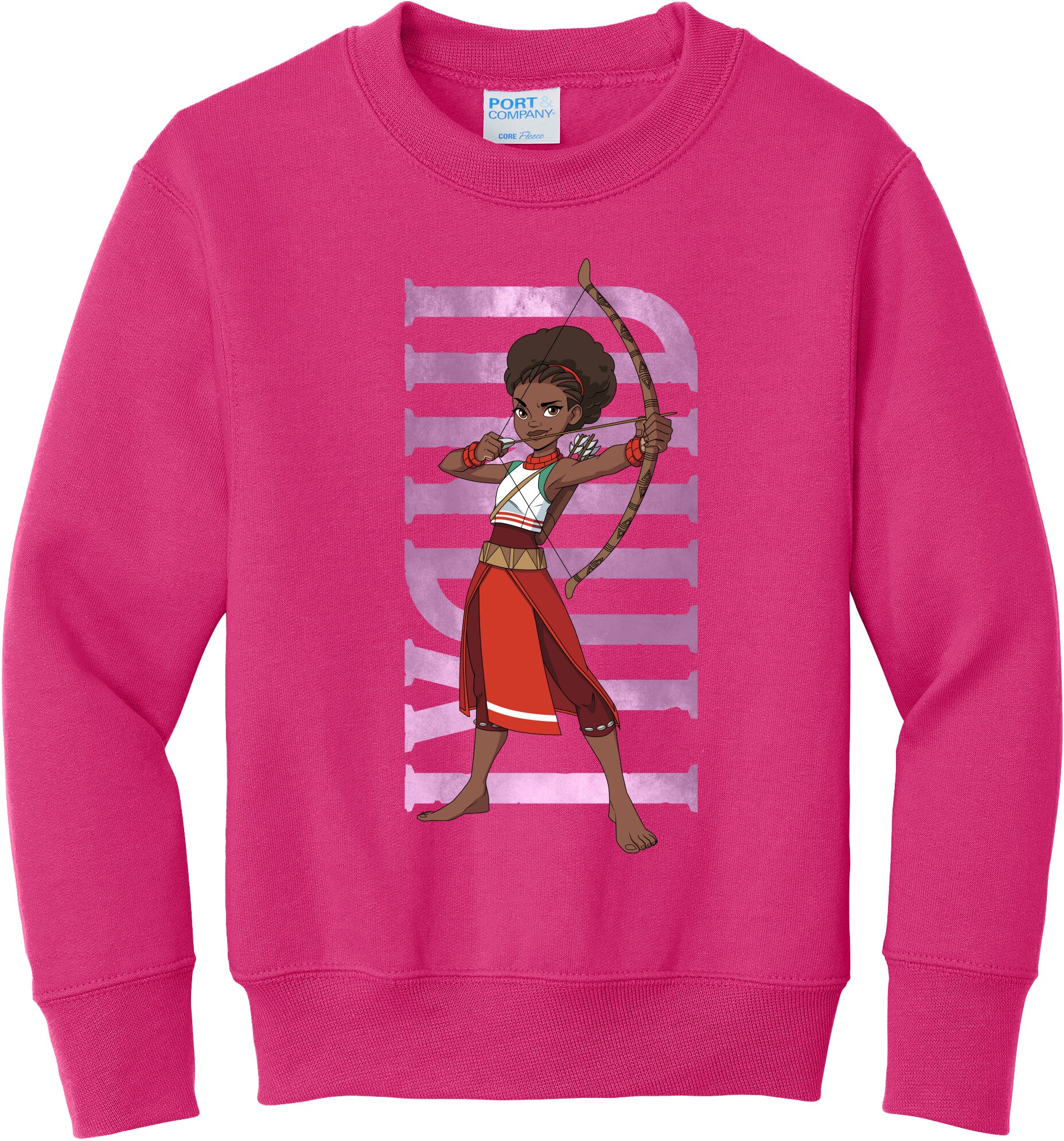 Iyanu Hero Pose Youth Fleece Crewneck
