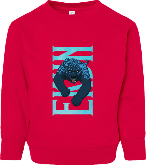 Ekun Hero Pose Toddler Fleece Crewneck