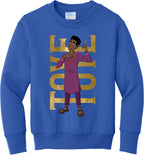 Toye Hero Pose Youth Fleece Crewneck