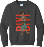 Biyi Hero Pose Youth Fleece Crewneck