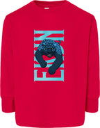 Ekun Hero Pose Toddler Fine Jersey Long Sleeve Tee
