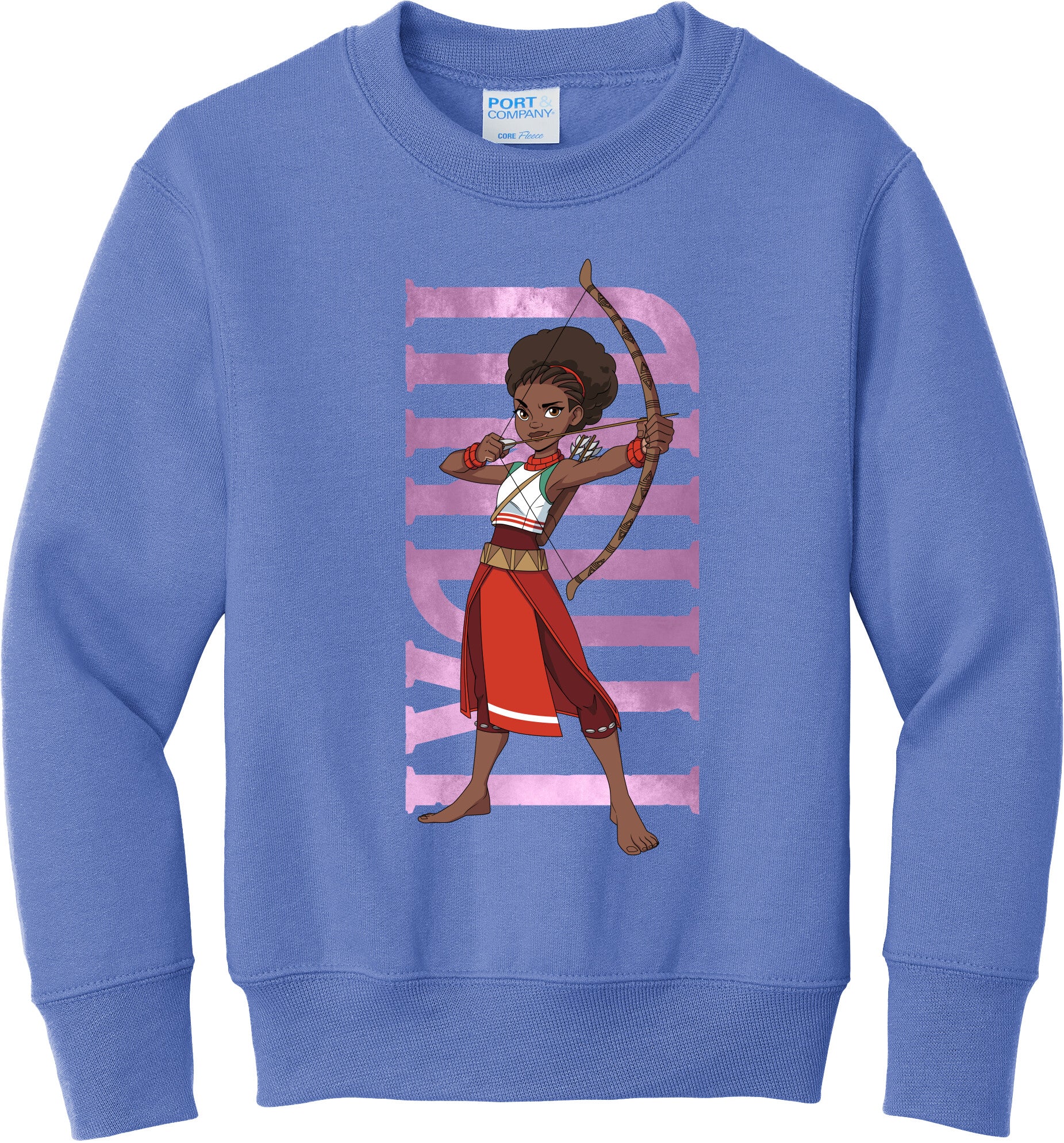 Iyanu Hero Pose Youth Fleece Crewneck