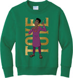 Toye Hero Pose Youth Fleece Crewneck