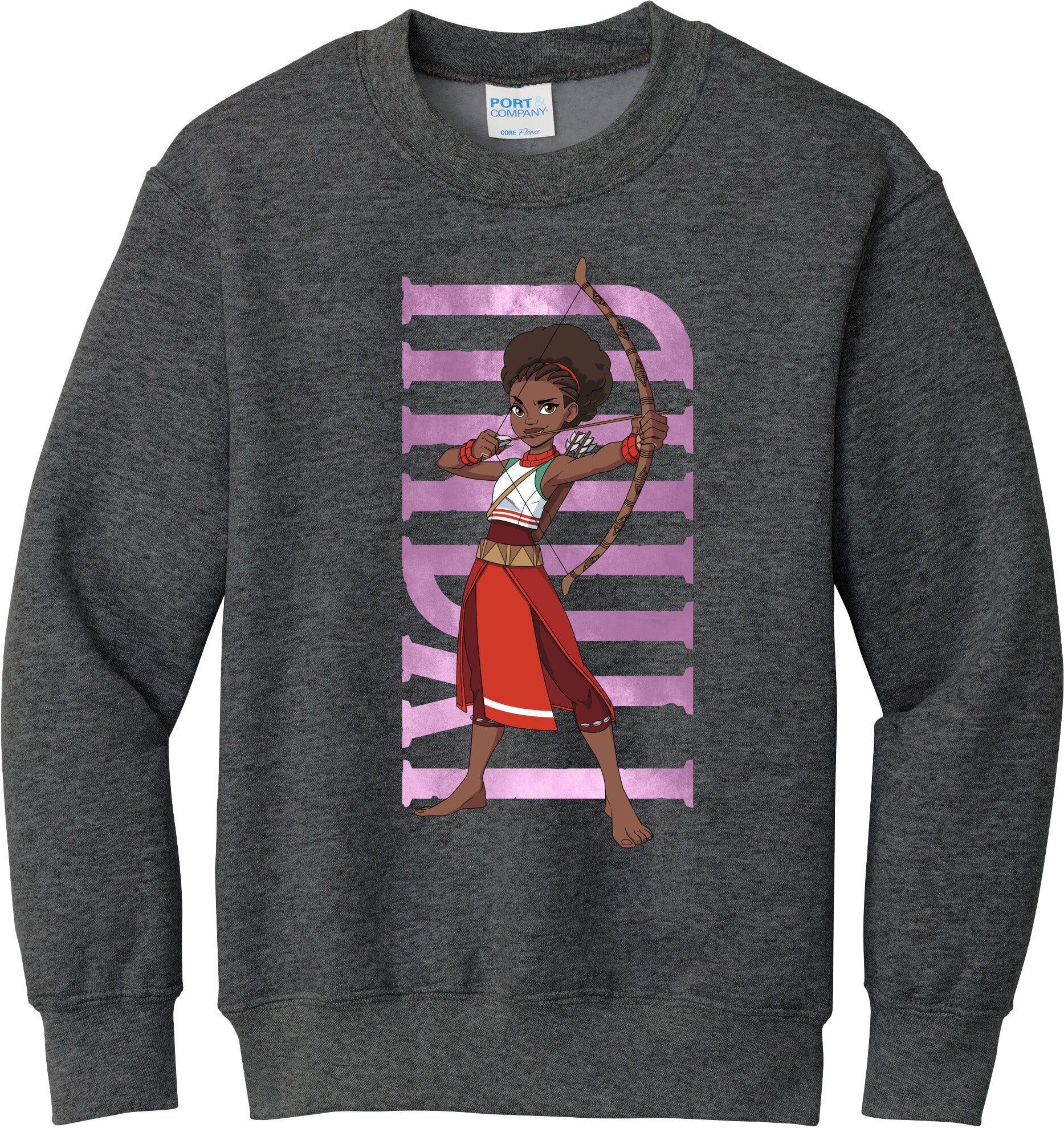 Iyanu Hero Pose Youth Fleece Crewneck