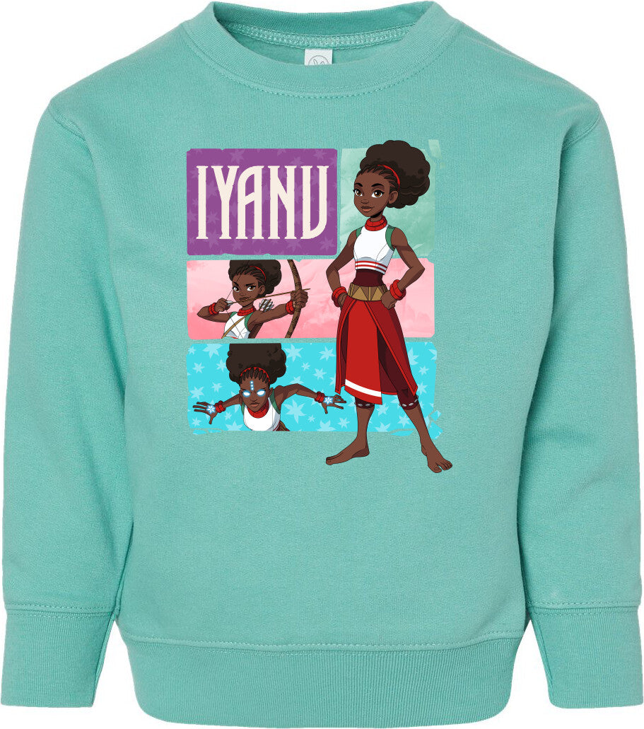 Iyanu (Tiles)Toddler Fleece Crewneck Sweatshirt