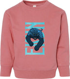 Ekun Hero Pose Toddler Fleece Crewneck