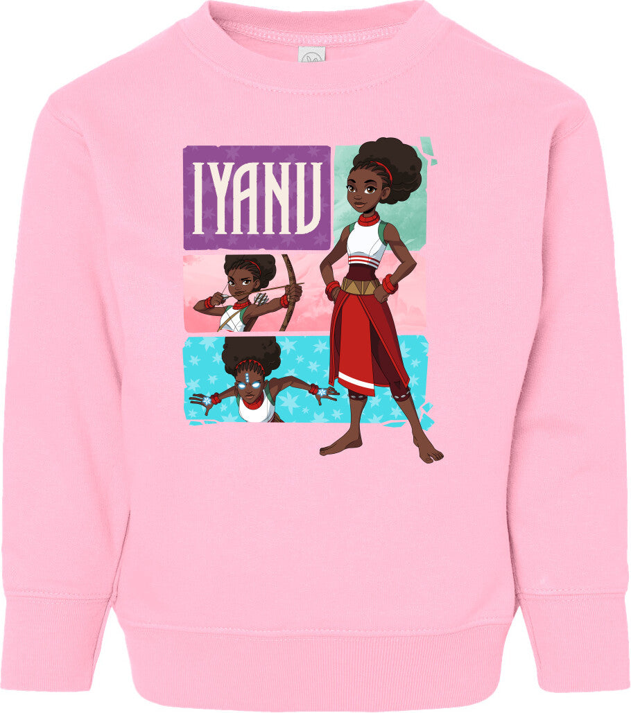Iyanu (Tiles)Toddler Fleece Crewneck Sweatshirt