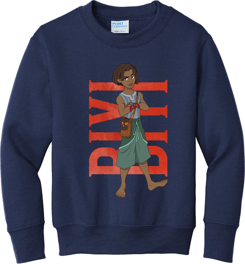 Biyi Hero Pose Youth Fleece Crewneck