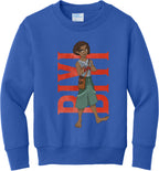 Biyi Hero Pose Youth Fleece Crewneck