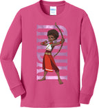 Iyanu Hero Pose Youth Long Sleeve Cotton Tee