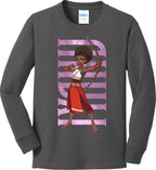 Iyanu Hero Pose Youth Long Sleeve Cotton Tee