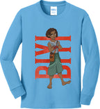 Biyi Hero Pose Youth Long Sleeve Cotton Tee
