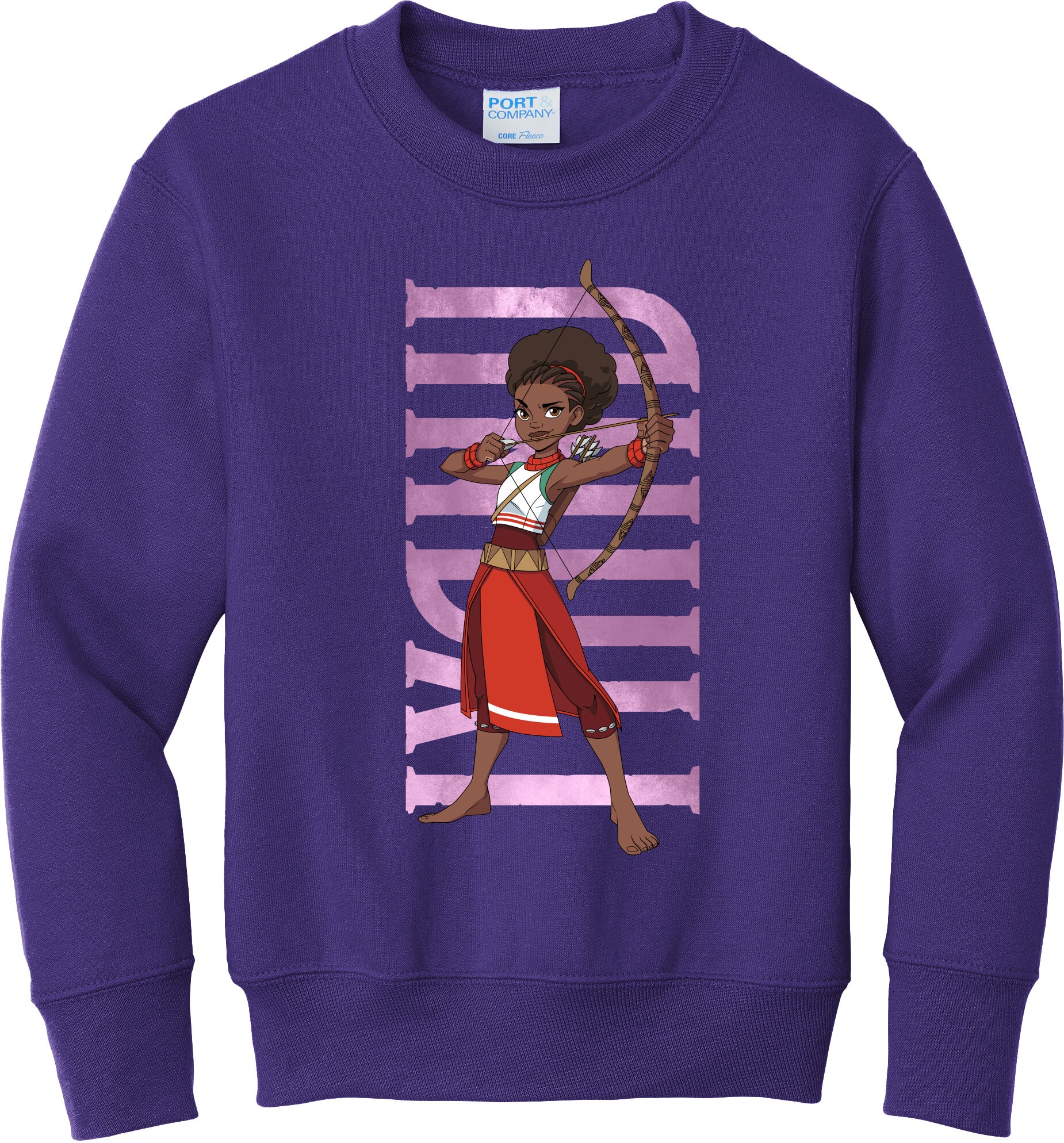 Iyanu Hero Pose Youth Fleece Crewneck