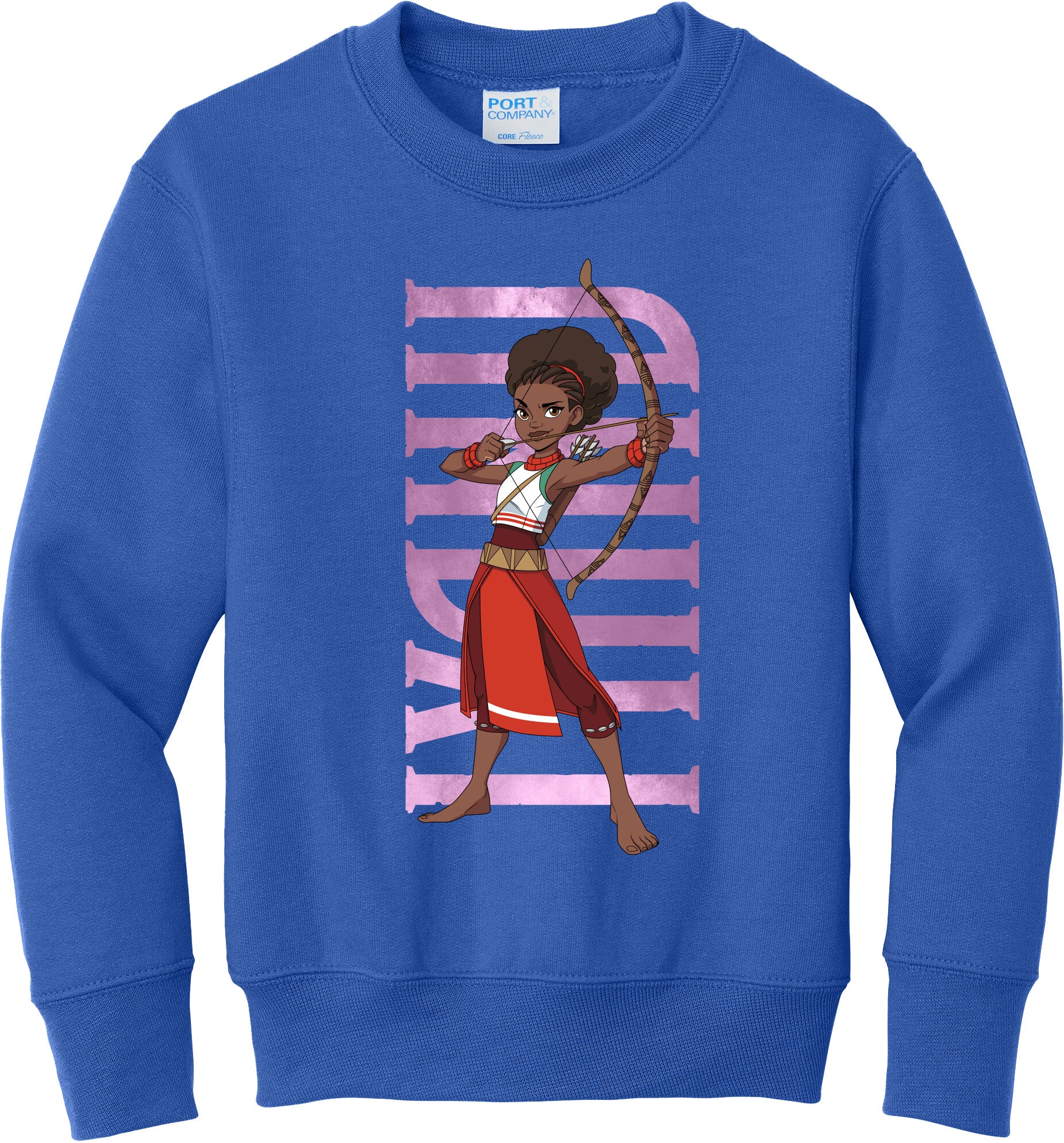 Iyanu Hero Pose Youth Fleece Crewneck