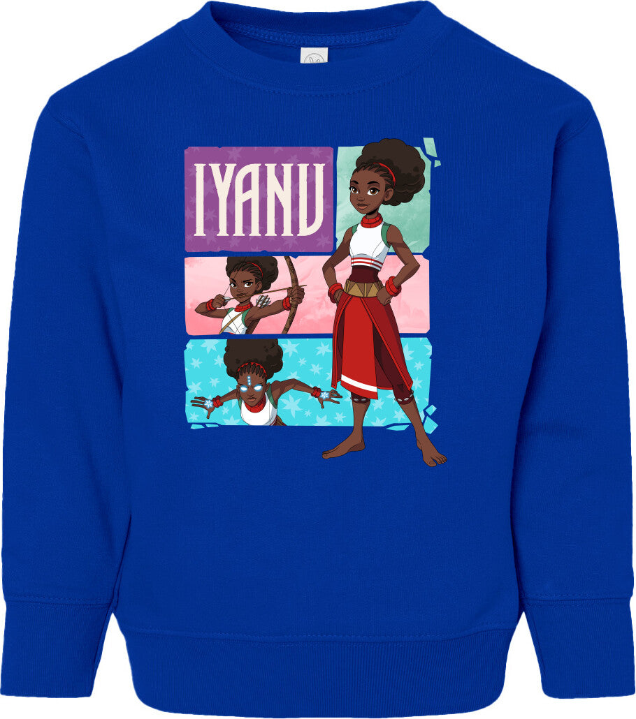Iyanu (Tiles)Toddler Fleece Crewneck Sweatshirt