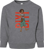 Biyi Hero Pose Toddler Fleece Crewneck Sweatshirt